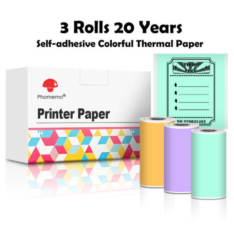 Mini Pocket Thermal Printer Bluetooth Wireless Photo Notes Inkless Sticker Paper