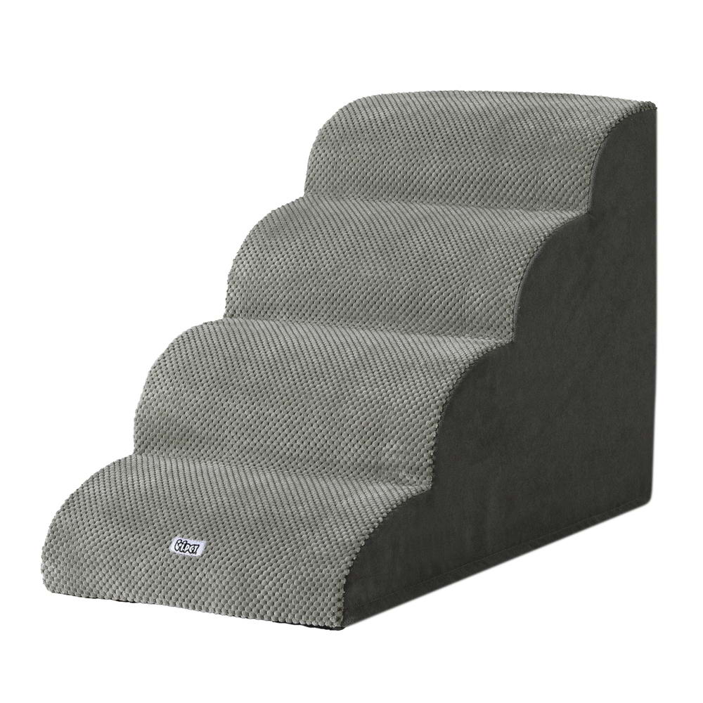 i.Pet Dog Ramp Steps Foam 4 Tier Pet Stairs For Bed Sofa Car Portable Indoor-0