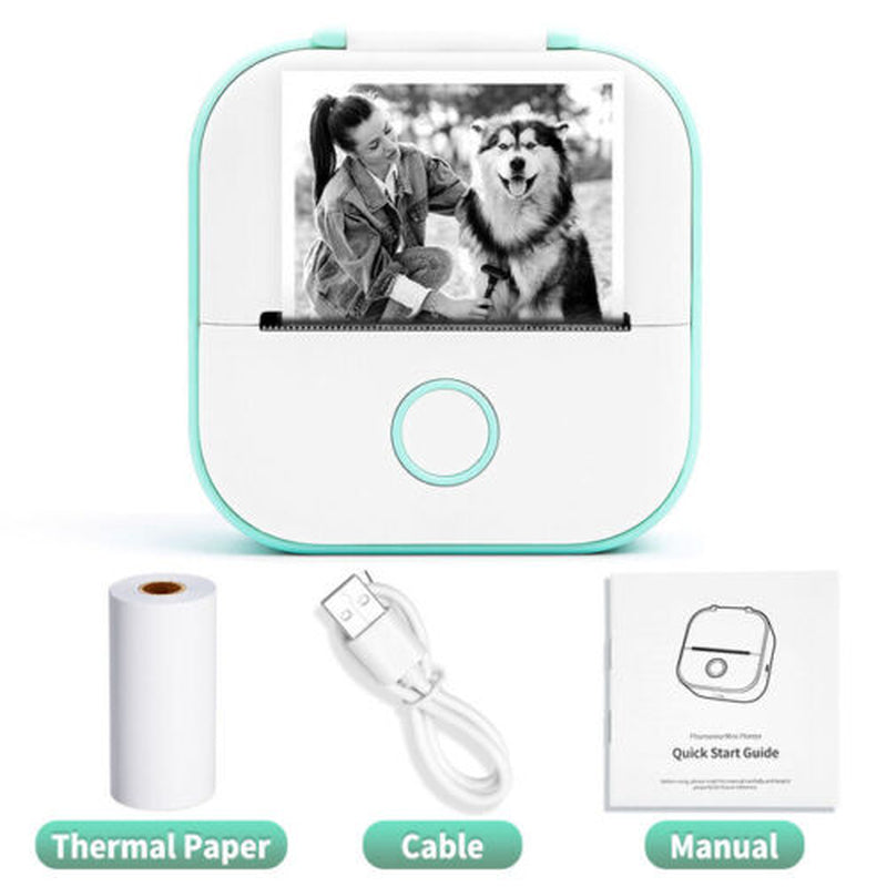 Mini Pocket Thermal Printer Bluetooth Wireless Photo Notes Inkless Sticker Paper